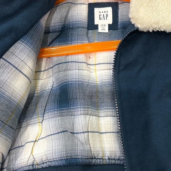 Brand new with tags Gap baby blue dark denim jacket with Sherpa collar - Picture 4 of 6